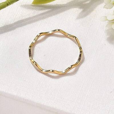 304 Stainless Steel Wave Finger Rings