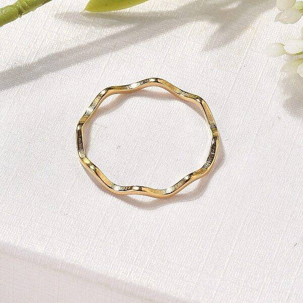 304 Stainless Steel Wave Finger Rings