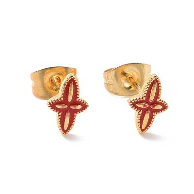 Enamel Star Stud Earrings with 316L Surgical Stainless Steel Pins