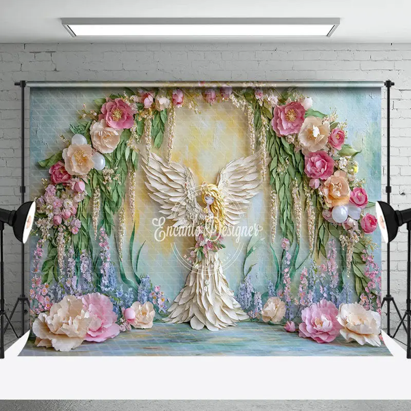 Aperturee Retro Wall Butterfly Flower Fairy Photo Backdrop - Aperturee