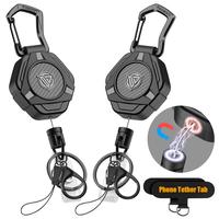 Oaridey Magnetic Retractable Keychain, Retractable Badge Holder with Phone Tether Tabs, Badge Reel with 31.8'' Coated Steel C...