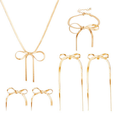 Bowknot Alloy Herringbone Chain Jewelry Kit for Women