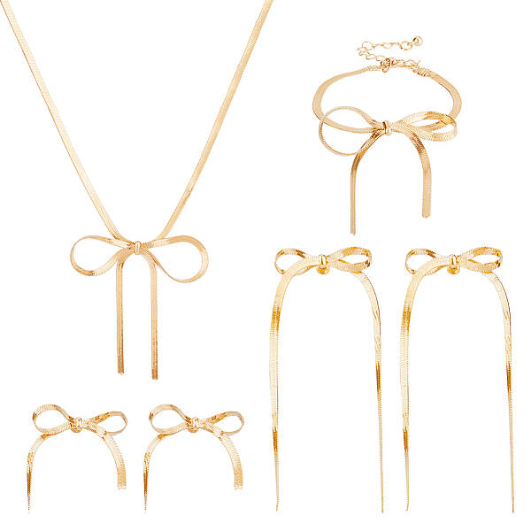 Bowknot Alloy Herringbone Chain Jewelry Kit for Women