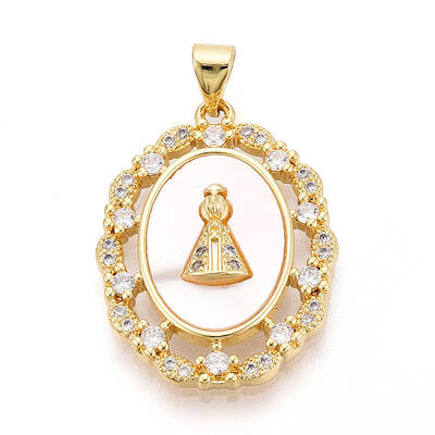 Brass Micro Pave Clear Cubic Zirconia Pendants