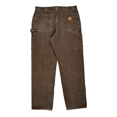 Carhartt Double Knee Carpenter Trousers - 34W 33L Brown Cotton