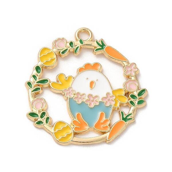 Easter Theme Alloy Enamel Pendants