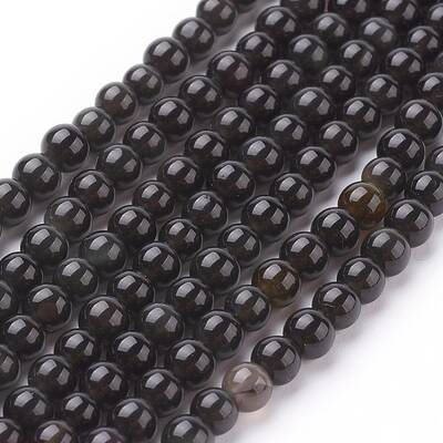 Natural Obsidian Beads Strands