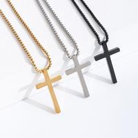Simple Men's Stainless Steel Cross Pendant Necklace for Men & Women Match all Daily Outfit- 60cm Long Chain Necklace,Hip-Hop ...