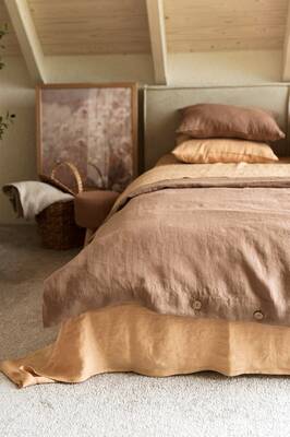 Linen duvet cover in Rosy Brown | Size: EU King/IKEA