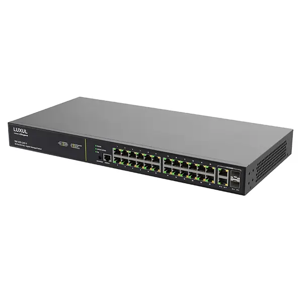 SW-505-24P-F Luxul 24 PoE+ and 2 Combo RJ45/SFP Ports Gigabit L2/L3 Managed Switch