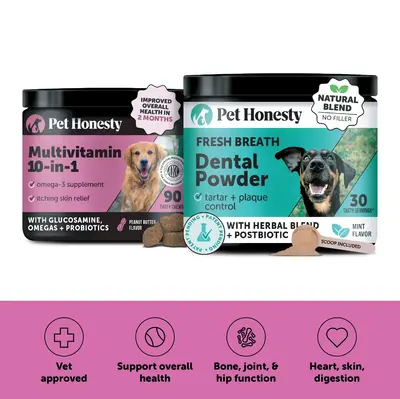 Daily Multivitamin and Dental Health Treat for Dogs - The Perfect Vitamin and Supplement Treat for Your Dog with Probiotics, ...