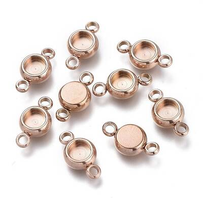 Ion Plating(IP) 304 Stainless Steel Cabochon Connector Settings