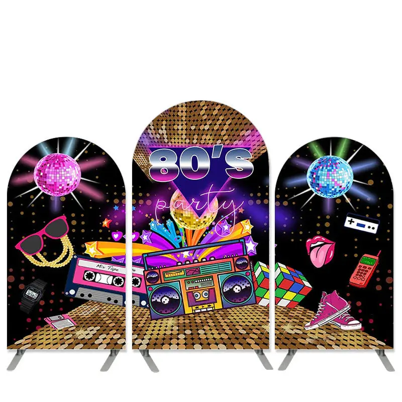 Aperturee 80S Party Theme Gold Bokeh Happy Birthday Arch Backdrop Kit | Circle Arch Backdrop Diy | Arch Backdrop Cover | Chia...