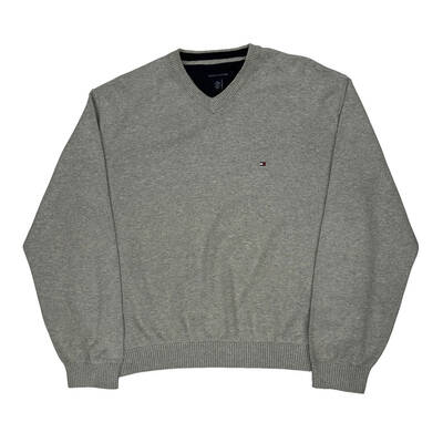 Tommy Hilfiger Jumper - 2XL Grey Cotton