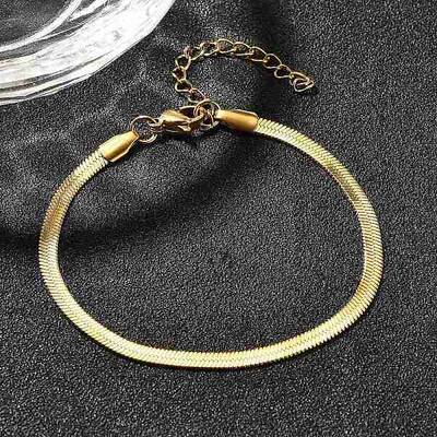 304 Stainless Steel Herringbone Chains Bracelet for Men Women