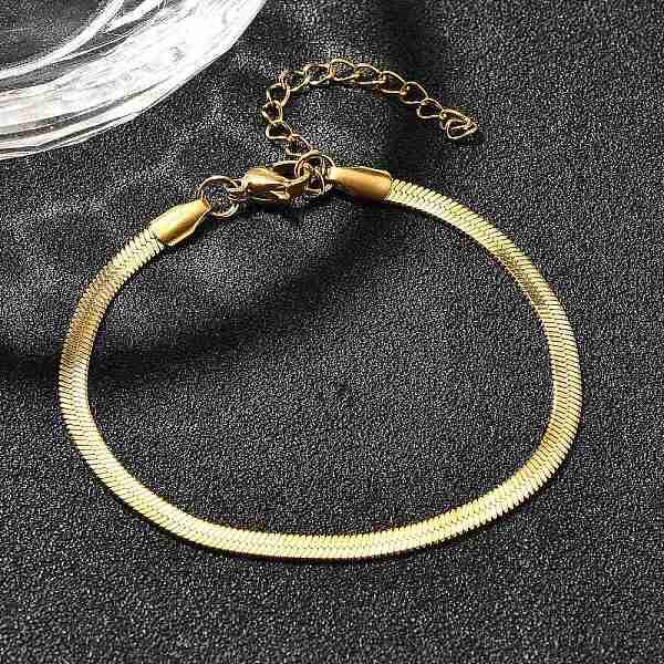 304 Stainless Steel Herringbone Chains Bracelet for Men Women