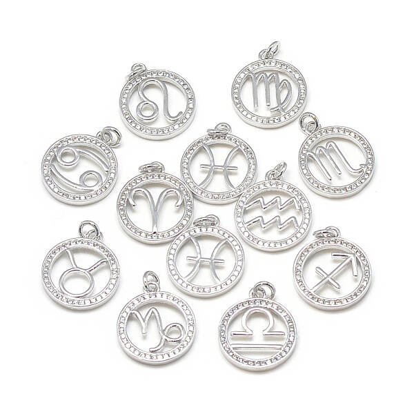 DIY Brass Micro Pave Cubic Zirconia Pendants