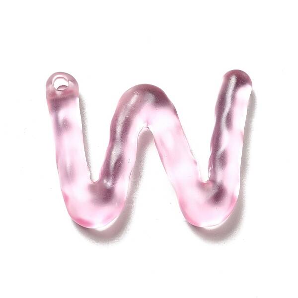 Transparent Resin Alphabet Pendants