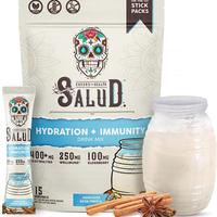 Salud 2-in-1 Hydration & lmmunityPackets -Horchata Flavorwith Electrolytes, lmmuneSupport, Elderberry & Dairy & SoyFree-400mg...