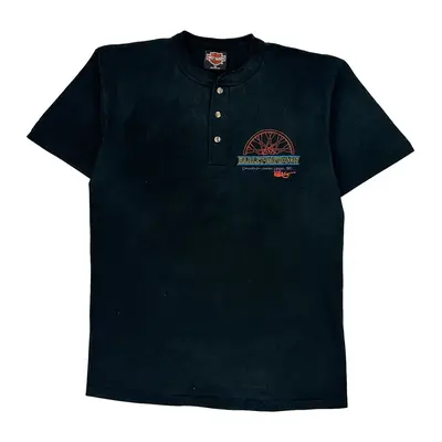 Daytona Bike Week 1997 Harley Davidson Graphic T-Shirt - Medium Black Cotton