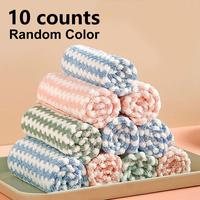 Random Color Kitchen Cleaning Towel (10pcs), Reusable Washable Dish Towel, Multipurpose Cleaning Rag for Kitchen Bathroom