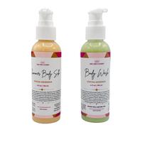 Cocoa Moringa Duo Hyaluronic acid Acid Body Wash and Niacinamide Shimmer Body Silk for Soft Moisturized Skin