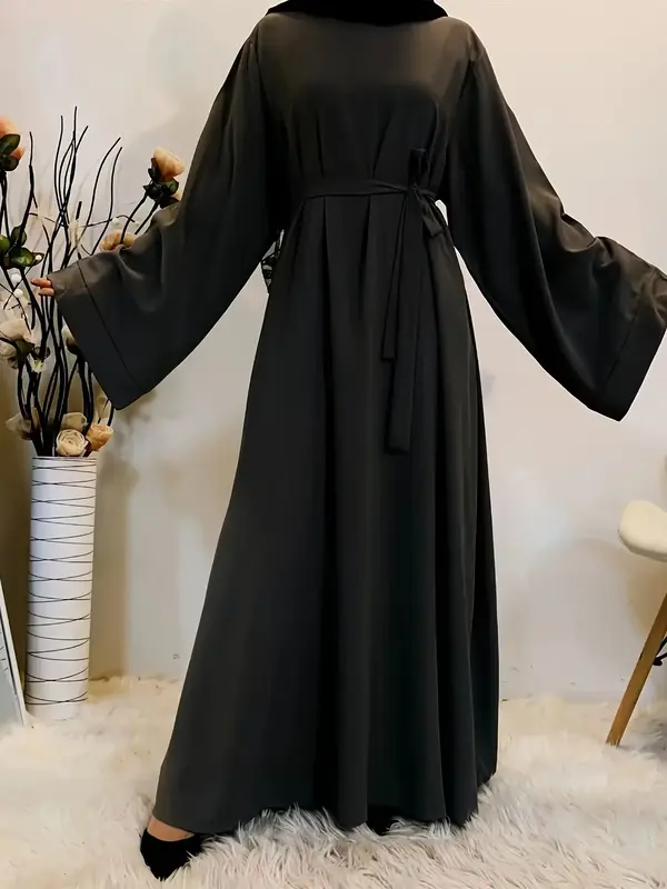 Women's Long Robe Dress, Spring Autumn Winter New Style, Plain Color Muslim Clothing, Comfortable & Stylish Design Muslim Wom...
