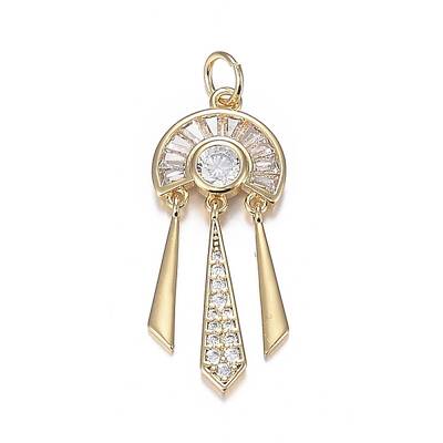 Brass Micro Clear Cubic Zirconia Pendants