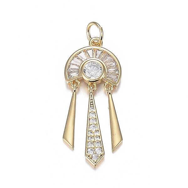 Brass Micro Clear Cubic Zirconia Pendants
