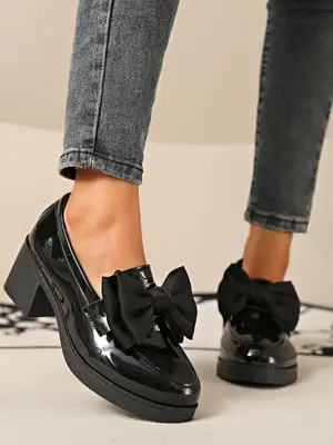 Women's Fashionable Bowknot Design Loafers, Casual Comfortable Thick Sole Shoes for Daily Wear, All-match Commuter Shoes for ...