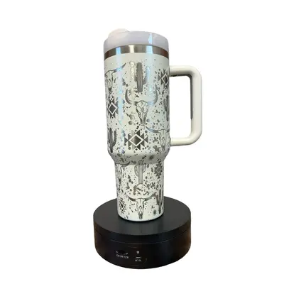 Western Splatter Engraved 40 oz Double Insulated Stainless Steel Tumbler with Lid Lavender Color Portable Personalized Drinkw...