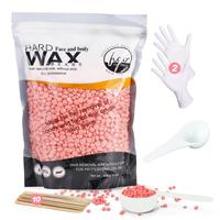 Hard Wax Beads Kit, 1 Count 500g Wax Beads & 10pcs Spatulas & 1 Pair Gloves and 1 Count Measuring Spoon, Hair Removal Wax Kit...