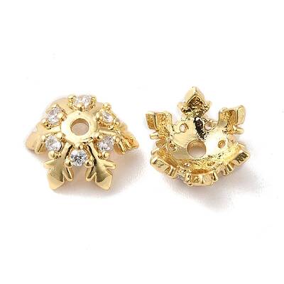 Brass Micro Pave Cubic Zirconia Bead Cap