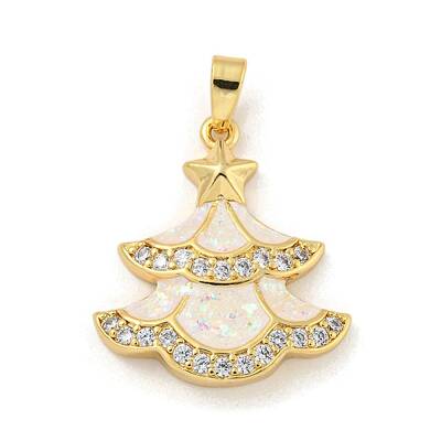 Christmas Brass Micro Pave Cubic Zirconia Pendant