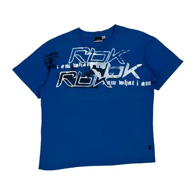 Reebok Spellout T-Shirt - 2XL Blue Cotton