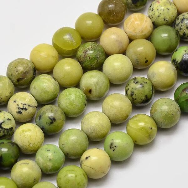 Natural Serpentine Round Beads Strands