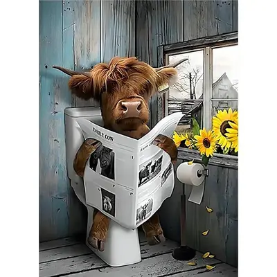 Cow Pattern DIY Diamond Arts Painting Without Frame, DIY Decorative Art Picture For Beginner, DIY Home Decor