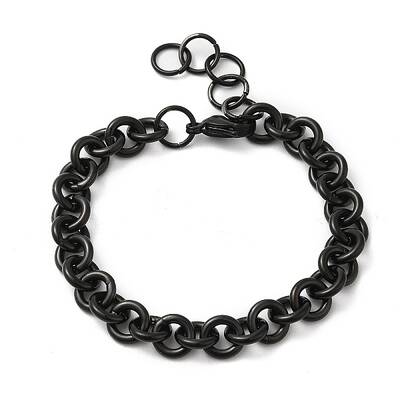 Ion Plating(IP) 304 Stainless Steel Rolo Chain Bracelets