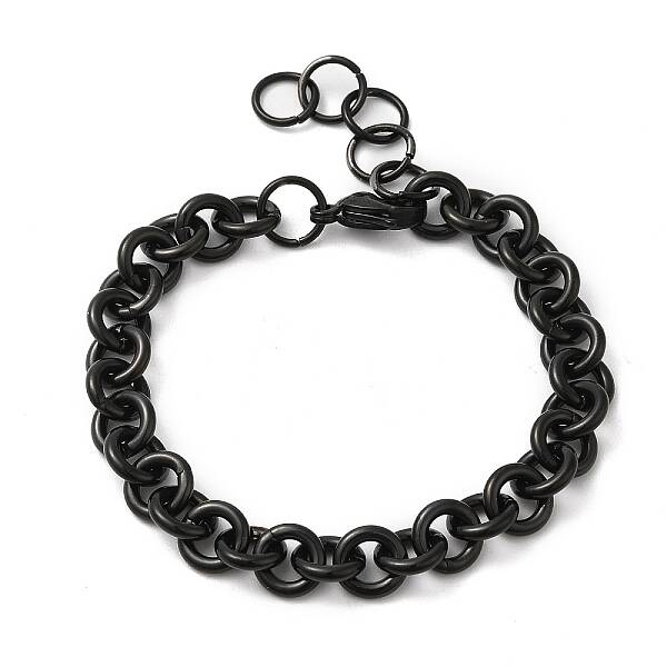 Ion Plating(IP) 304 Stainless Steel Rolo Chain Bracelets