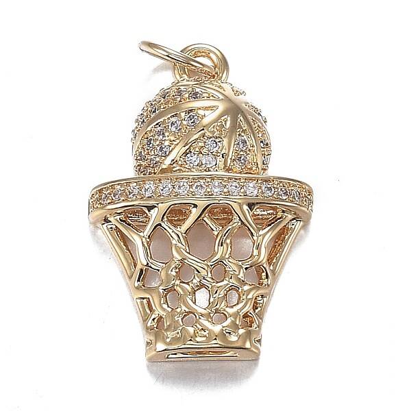 Brass Micro Clear Cubic Zirconia Pendants