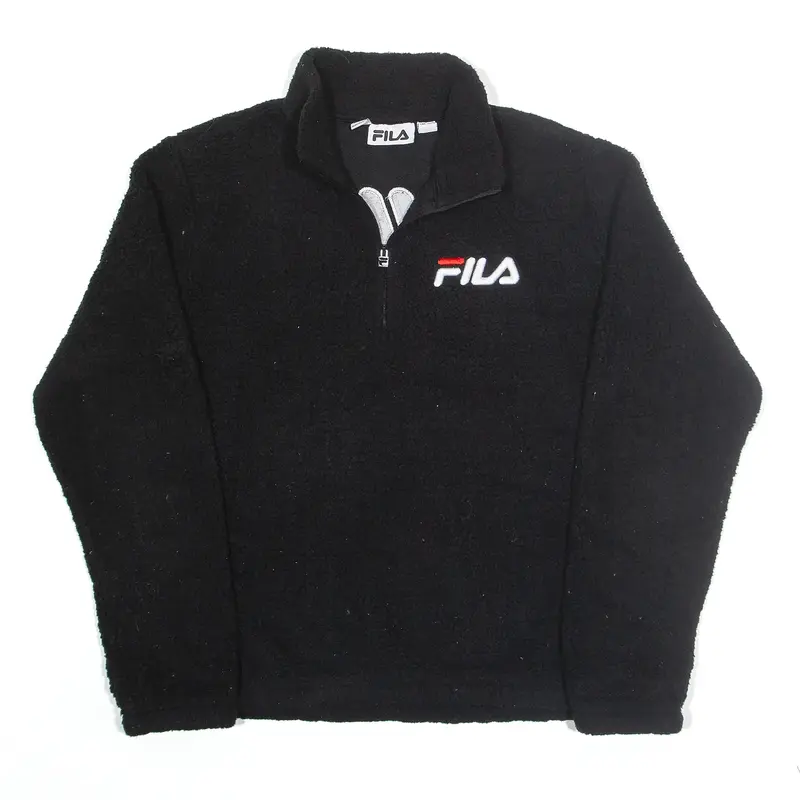 FILA Sports Fleece Black 1/4 Zip Womens UK 16