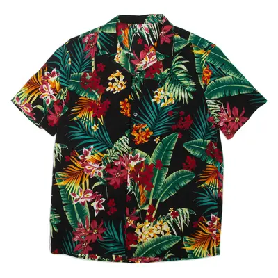 Mens Hawaiian Shirt Black Floral S