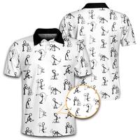 Funny Golf Stick Icon Golf Polo Shirt, Men's Print Polo shirt, Father's day gift for Dad, Breathable Clothes Menswear Top Fat...