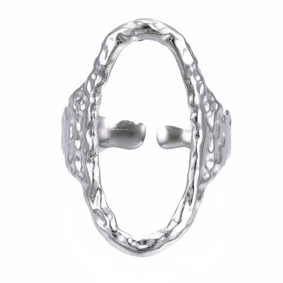 Non-Tarnish 304 Stainless Steel Oval Open Cuff Ring