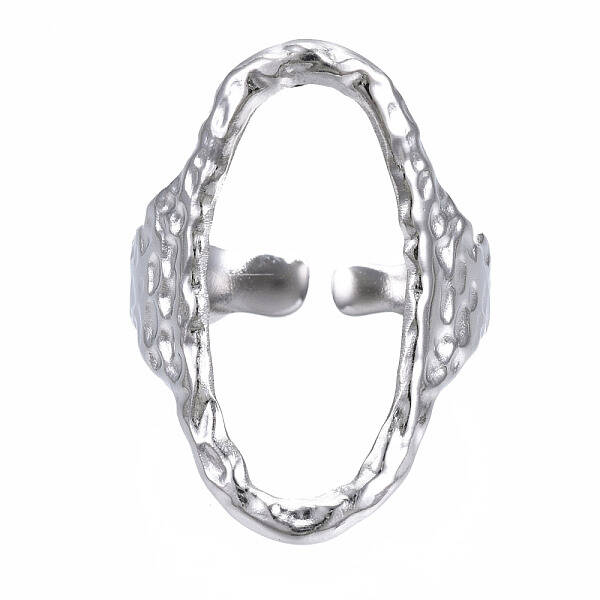Non-Tarnish 304 Stainless Steel Oval Open Cuff Ring