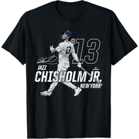 streetwear hip hop tee Dynamic Pose Jazz Chisholm Jr New York Baseball MLBPA T-Shirt