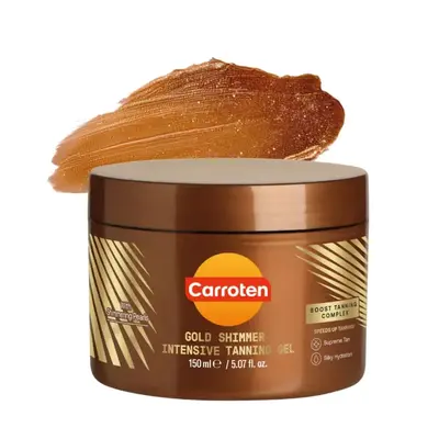 Carroten Gold Shimmer Intensive Tanning Gel | Browning Tan Accelerator | Non-Greasy, Water-Resistant with Carrot and Coconut ...