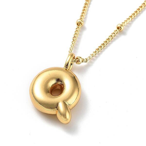 Initial Letter Brass Pendant Necklaces