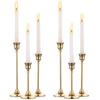 Candlestick Holders Set of 3 Vintage Modern Brass Gold Candlestick Holders for Table Mantel, Home Decor Gift, Modern Home Goo...