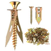20 Sets Self Drilling Drywall Anchors with Screws Kit, Zinc Plated Steel Wall Anchors and Self Tapping Screws Heavy Duty, No ...